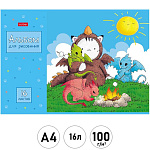 Альбом А4 16л " Hatber " Приключения кота Пирожка (ассорти), на скобе, обложка - мелованный картон, блок-офсет- 100г/м2, 5 дизайнов в спайке