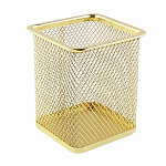 Стакан " KWELT " 8*8*9,5см, металлический сетчатый, квадратный, золото