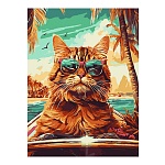 Картина по номерам " Lori " 30*40см Кот мажор, состав набора: холст с контуром на подрамнике, краски, 3 кисти, вспомогательный лист, акриловый лак, крепления, картонная упаковка, европодвес