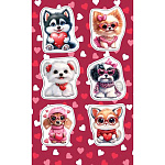 Наклейки " Мир открыток " 0-11 А6 Милые собачки, без отделки