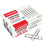 Скрепки " deVente " 25мм никелированные 100шт картонная коробка