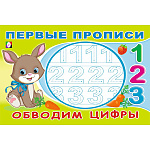 Раскраска-пропись " Фламинго " А5 8л Первые прописи. Обводим цифры, обложка- глянцевая бумага, на скобе, 210*142мм
