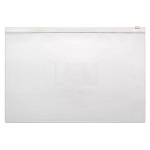 Папка на молнии " KWELT " А4 Zip Белая, пластиковая 0,15мм, карман для визитки, однотонная