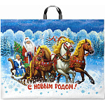 Пакет Новогодний ПЭ " Интерпак " с петлевой ручкой ПВД, 71*55см 90мкм Главный праздник