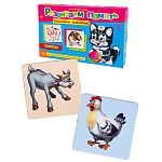 Игра развивающая " Рыжий кот " Мемо Домашние животные, в составе: 4 карточки-вкладыша с иллюстрациями, 48 карточек, картонная упаковка 28,5*19*3см