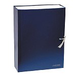 Короб архивный бумвинил на 2х завязках " deVente " А4 100мм, синий, бумвинил