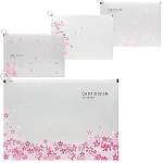 Папка на молнии " KWELT " А4 Zip Цветочки, пластиковая 0,15мм, с расширением, дизайн ассорти (без возможности выбора дизайна)