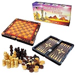 Игра настольная " KWELT " 3 в 1 Шахматы, шашки, нарды, состав: двухстороннее складное деревянное поле с замком 30*30*2,5см, деревянные фигуры, кубик - 2шт, картонная упаковка 30,5*15,5*5см