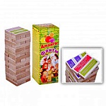 Игра настольная " Задира " Джанга Фанты большая, состав: 54 разноцветных блока с заданиями, материал - МДФ, картонная упаковка 28*35см, от 6лет