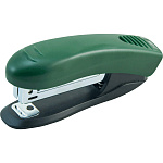 Степлер №10 на 10л " deVente " Stripe 100скоб пластиковый, встроенный антистеплер, один режим скрепления скоб, глубина закладки бумаги 43мм, металлический механизм подачи скоб, темно-зеленый, картонная упаковка