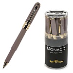 Ручка шариковая " Bruno Visconti " Monaco синяя 0,5мм, толщина письма 0,4мм, корпус пластик, металл, покрытие soft touch, цвет корпуса серый, металлический наконечник, колпачок с металлическим клипом, пластиковый бокс