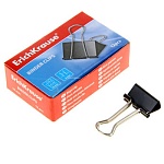 Зажимы для бумаг " Erich Krause " черные 19мм 12шт/уп