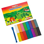 Пластилин " Цветик " Классика 16цв 240г со стеком, картонная упаковка