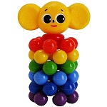 Пирамида-мини " Росигрушка " Ушастик, с шариками, пластиковая, 8 деталей, в сетке