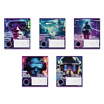 Тетрадь А5 18л линия " Erich Krause " Cyber Game, офсет, на скобе, обложка - мелованный картон, скругленные углы, 5 дизайнов в спайке
