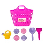 Песочный набор " Совтехстром " Принцесса песочницы, 7 предметов в наборе: 4 формочки, совок, грабли, леечка, в сетке
