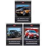 Блокнот МАЛЫЙ ФОРМАТ А6 спираль сверху 40л " Hatber " Машины (ассорти), клетка, обложка - мелованный картон, УФ-лак, 3 дизайна