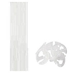 Комплект палочка+розетка для воздушных шаров, белый, 10шт