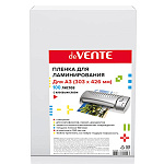 Пленка для ламинирования с клеевым слоем " deVente " А3 0,1мм, глянцевая, 100л, 303*426мм