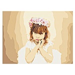 Картина по номерам " Рыжий кот " 30*40см Задумчивый ангел, состав набора: 1 холст с эскизом на подрамнике, акриловые краски, 3 кисти, крепеж, картонная упаковка