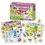 Игра настольная " Русский стиль " Лото Лотошка Времена года: 6 карточек, 48 фишек, инструкция, от 3лет, картонная упаковка
