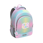 Рюкзак " Erich Krause " 29*39*16см ErgoLine 15L Girl`s Team, 1 отделение, карман на молнии, мини-органайзер, внешний фронтальный карман, два боковых кармана на резинке, регулируемые лямки, ручка-петля, пластиковые ножки