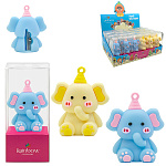 Точилка " KWELT " пластиковая с покрытием soft-touch Elefant 1 отверстие, цвет ассорти, индивидуальная пластиковая упаковка, европодвес, дисплей