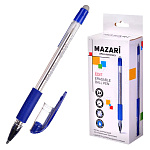 Ручка пиши-стирай " Mazari " Edit шариковая 0,7мм синяя, сменный стержень 122мм, пулевидный пишущий узел, термочуствительные чернила, прозрачный корпус, резиновый грип,