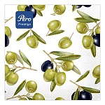 Салфетки бумажные 3-слойные " Pero " Оливы 20шт, 100% целлюлоза, 33*33см