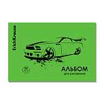 Альбом с пластиковой обложкой А4 32л " Erich Krause " Car, скоба, блок- офсет 100г/м2, 1 дизайн в коробке