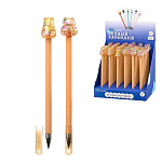 Карандаш вечный автоматический " Basir " Капибара с декоративным элементом, коричневый корпус soft, ассорти, 2 дизайна, металлический наконечник, индивидуальная маркировка, картонный дисплей