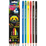 Карандаши цветные пластиковые с ластиком Triolino Erase 06цв " deVente " 2М трехгранные, картонная упаковка, европодвес