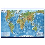 Карта настенная интерактивная Мир физический 1:29млн 101*66см " Globen " ламинированная