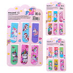 Набор магнитных закладок " Mazari " Единороги, 58*20мм, 6шт, ассорти (без возможности выбора дизайна), пакет, европодвес