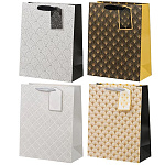 Пакет бумажный " Basir " 19,5*23,5*8см Блестки, ассорти (без возможности выбора дизайна), ламинированный