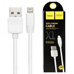 Кабель сетевой USB - Lightning " Hoco " X1 Rapid белый, круглый, 1м, 2,1А, силикон, 2шт