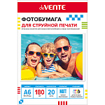Фотобумага " deVente " A6 180г/м2 20л матовая, односторонняя, пластиковый пакет, европодвес