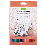 Карандаши цветные деревянные ECO Приключения кота Пирожка 18цв " Hatber " шестигранные, картонная упаковка, европодвес