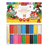 Пластилин " Глобус " Детский классический повышенной мягкости 16цветов 240 грамм,картонная упаковка