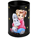 Копилка-подставка металлическая " Феникс " Девочка и зайка d=7,5см, h=10,4см, пакет