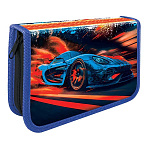 Пенал " Пчелка " ПО-401 1 отделение 130*200*30мм Синий болид, бархатное покрытие soft-touch