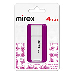 Флеш-диск " Mirex " 4GB Line белый USB 2.0