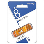 Флеш-диск " SmartBuy " 8GB Glossy series оранжевый USB 2.0, пластик