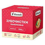 Зубочистки " Komfi " бамбуковые 500шт в индивидуальной упаковке, картонная упаковка