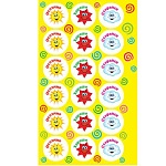 Наклейки-похвала " Мир открыток " 0-11 А6 Солнышко- отлично, звездочка- хорошо, тучка- старайся, без отделки