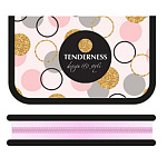 Пенал " Пчелка " ПО-021 1 отделение 115*190*30мм Гламурные кружочки, бархатное покрытие soft-touch