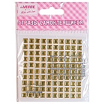 Набор страз самоклеющихся " deVente " Square Золотистые 6мм 100шт, акриловые, пластиковый пакет с европодвесом