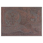 Обложка для паспорта " Имидж " Медведь, коричневая, натуральная кожа, блинтовое тиснение