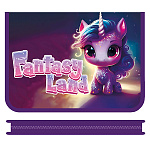 Папка " Пчелка " МАЛЫЙ ФОРМАТ А5-04 (230*180*25мм) молния вокруг Сказочный Единорог, печать на пластике