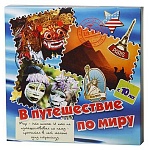 Игра викторина " Задира " В путешествие по миру, состав: 216 карточек с вопросами и ответами, игровое поле, картонная упаковка 28*28см